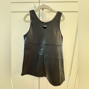 Zara Black faux leather Sleeveless Dress with Heart cut out Detail